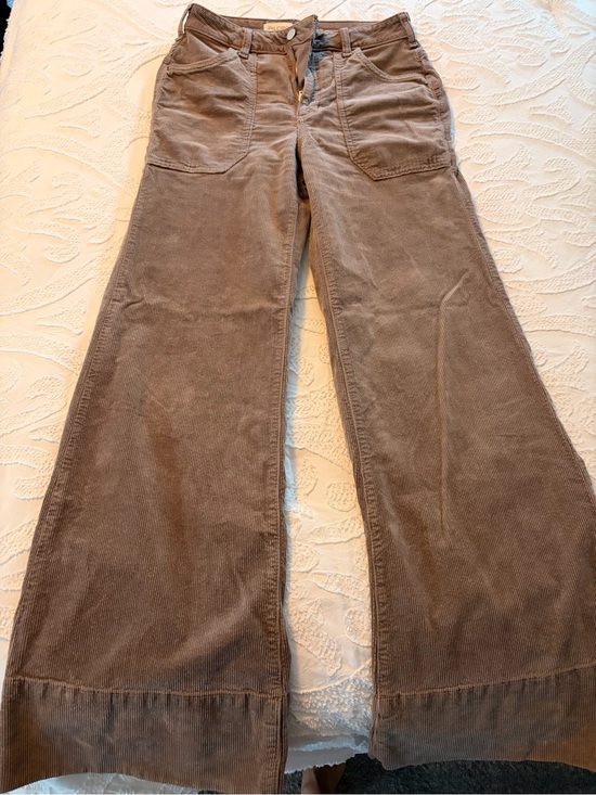 Pilcro Pants - Pilcro Wide-Leg Corduroy Jeans in Brown
